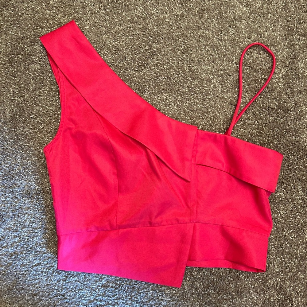 Elegant Red One-Shoulder Top